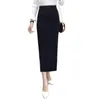 التنانير 2023 WIND WINTER LONG SKIRT SKIRT مرنة الخصر قلم رصاص Office Jupe Vintage Femme Autumn Streetwear PZ947