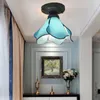 Pendant Lamps Tiffany Lotus Lamp Ceiling Light Fixture Vintage Mediterranean Restaurant Hanging Bedroom Living Room Aisle Decor