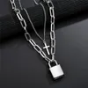 Choker Chokers Fashion Padlock Key Cross Double Layer Lock Chain Necklace On Neck Punk Link Pendant Women Gotic Jewelry