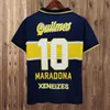 97 98 BOCA Juniors Retro Maradona Caniggia Soccer Jerseys 2001 Roman Gimenez Riquelme Palermo Tevez Riquelme Caniggia Home Away Football Shirt 888