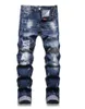 Jeans masculinos Men Skinny Luxury Brand Burachos Blue Light Qualidade Momente Moment Moda Slim Ripped 230306