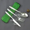 Dinnerware Sets Knife Spoon Fork Travel Utensils Set with Case 3 Pieces Stainless Steel Camping Cutlery Set 16 Designs YG1228