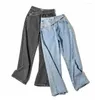 Kvinnors jeans 2012 mode kvinnor breda ben byxor mamma femme blå jean hög midja kvinna byxor pantalones storlek xs-l