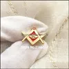 Pins Brooches 50Pcs Customized Metal Badge Masonic Shake Hands Friendship Square And Compass Lapel Pin Masons Enamel Brooch Pins Dr Dh9Wz