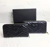 Portefeuille femme noir Zig Zag portefeuilles porte-cartes de crédit en cuir longue fermeture éclair marmont porte-monnaie mode amour pochette portefeuilles 2023