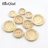 50pcs 2 bhole natural wooden buttons مصنوعة يدويًا مع زر الحب الخشبي لخلاصات الحرف اليدوية.