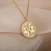 Ras du cou Style coréen Portrait Collier pour femmes Zircon cristal déesse pendentif colliers chaîne en or Vintage bijoux Collier cadeau