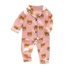 2023 Baby PaJamas Sets Nowe jesieni dzieci Kreskówka Pękama dla dziewcząt chłopców na śpiące z długim rękawem bawełniane nocne odzież dla dzieci