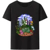 Hommes t-shirts champignons magiques t-shirt champignon bouddha Streetwear drôle noir vêtements hommes chemise hauts t-shirts Hippie champignons