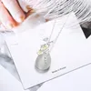 Pendant Necklaces Todorova Vintage Water Drop Shaped Opal Necklace Cherry Blossom Branch Leaves Chokers For Women Jewelry