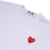Designer Tee Homens Camisetas CDG Com Des Garcons Grande Coração Vermelho Mens Play T-shirt Tee Womens Branco XL Marca