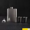 8 Oz Stainless Steel Hip Flask Set Portable Pocket Alcohol Wine Bottles Drinkware Funnel Cups Bottle Kits Whiskey Container