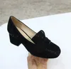 Diseñador Marmont Sandalias Mujer Marmont Bombas Zapatos de vestir de fiesta Gamuza Oro Plata Negro Cuero Mocasines gruesos Zapato de boda de verano