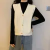 Women's Knits Woman Sweaters Cardigan Knitted Vest Women's Loose Autumn And Winter Sleeveless Wool Sweater Coat