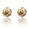 Stud Earrings Creative Geometric Gold Fashion Hollow Out Twisting Round Lady Party Jewelry Accessories