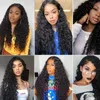 Spetsfront peruker Deep Wave Human Hair For Women Curly 13x4 Frontal Perk PRECLED HAIRLIN PERUVIAN REMY RACK