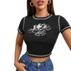 Women's T Shirts Xingqing Women's Little Angel Print Crop Tops Kort ärm Runda nackstygn T-shirts Summer Y2K Slim Tee Top