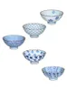 Bowls Bowl Ceramic Set Royal Mino-Yaki Blue and White Porcelain Table Boy Home Creative Japanese Ris