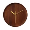 Horloges murales avec pendule cadre en bois créatif muet Design moderne grande horloge à Quartz Simple décor à la maison pour salon