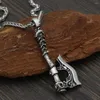 Hänge halsband män viking yxa amulet halsband talisman smycken 23 tum kedja med presentpåse