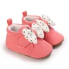 Premiers marcheurs bébé chaussures filles infantile semelle souple Toddle nœud nœud pas glisser né princesse Mar Jane Prewalker 0-18M printemps automne