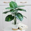 Decorative Flowers 53CM 12Leaves Artificial Green Plants Rare Banyan Tree Branch Indoor And Outdoor Beautification El Office Balcony Home