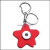 Key Rings Shiny Star Pu Leather Snap Button Chain Keychains Fit Diy 18Mm Jewelry Drop Delivery Dhtu4