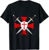 T-shirts pour hommes Crusader Knights Templar Symbole Code Cross Warrior Crest Hommes T-shirt À Manches Courtes Casual Coton O-cou T-shirt D'été