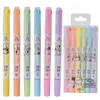 Highlighters 6 pcspack Double Head With Aroma Cute Cat Dog Drawing Color Highlighters Promotional Markers Gift Stationery J230302