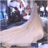 Bridal Veils Shining Sequined Wedding For Brides Ivory Champagne Tle One Layer Sparkle Long Cathedral Women Hair Accessories Drop De Dha52