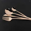 Din sets sets 30 stcs rose goud flatware servies set vork dessert lepel mes keuken keuken roestvrijstalen huizen diner