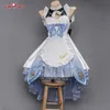 Anime Costumes In Stock UWOWO Game Genshin Impact Traveler Lumine Cosplay Come Fanart Maid Ver Lumine Cosplay Maid Dress Halloween Come Z0301