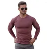 Hommes t-shirts printemps automne pulls chemise hommes chandails Simple col rond couleur Pure manches longues mince décontracté lâche mâle t-shirts hauts