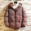 Herren Daunenjacke mit Baumwollpolsterung, Herren-Winter-Steigungsmuster, verdickte Jacke, modisch, mit Kapuze, Reißverschluss, dicke Oberbekleidung, warme Kleidung in Übergröße