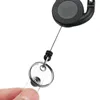 Keychains Black Color Belt Rope Infällbart mulitifunktionellt ID -korthållare Keychain Key Ring Badge Reel Clip Lanyard