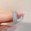 Cluster Rings Trendy Luxury Geometry Ellipse Full Cubic Zircon Engagement Finger Rings For Women Wedding DUBAI Bridal Ring J2108 G230228 G230307