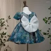 Fille habille bébé espagnol lolita enfants princesse imprimé robe de bal enfant anniversaire de baptême de baptême Pâques Eid pour filles A2426