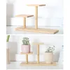Decorative Flowers Bamboo 3 Tier Plant Stand For Table Flower Pot Holder Succulent Plants Bonsai Storage Display Shelf Home Office Patio