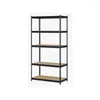 Hooks 5-Tier Steel Shelving Muscle Rack 36"W X 18"D 72"H Black 4000 Lbs. Capacity Home Storage Organizer Standing