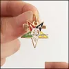Pins broszki 100pcs urok wschodniej gwiazdy z Pinami Gavel OS Pins Masońska wisiorek Masonry Mason Past Master Order of Chapter Jewelry D DhioJ