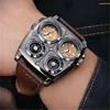 Orologi da polso 2023 Est Orologi da uomo Pelle di alta qualità di marca Double Japan Movt Military Army Sport Orologio al quarzo Montres De Marque Luxe Hect