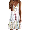 Casual Dresses Womens Summer Boho Floral V Neck Midi Dress Sleeveless Ladies Beach Sundress