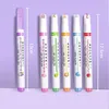 Highlighters Zoecor Kawaii Handboek Marker Bloemen Lijnvormige Highlighter Pen Roller Tip Curve Liner Journaling Creative Tekening briefpapier J230302