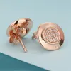 Luxur Design 18K Rose Gold Signature Stud Earrings 925 Sterling Silver Women Earring Set