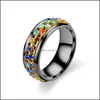 Bandringen CZ Strass Crystal Spinner Ring voor vrouwen Men Anxiety Relief 6mm Fidget roestvrij staal perfecte bruiloften feesten celeb dhu1e