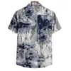 Fritidsskjortor för män 2023 sommarkläder Mode kortärmad skjorta Slim Fit Large M-5xl Beach