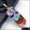 Hangende kettingen 7 genezende chakra orgone kristal ketting reiki energie stenen generator emotioneel lichaamszuiveringspunt met adju dhp9r