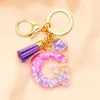 Keychains Fashion Tassel For Keys Women Jewelry A-Z Letters Initial Resin Handbag Pendant Cute Keychain Key Rings AccessoriesKeychains