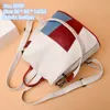 Factory ladies shoulder bag 2 colors college style leather backpack simple atmosphere contrast stitching fashion handbag small fresh color matching backpacks 06#