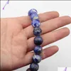 الكريستال الطبيعي الأحجار الكريمة Sodalite 14 مم حبات مستديرة لتصنيع DIY سحر قلادة المجوهر